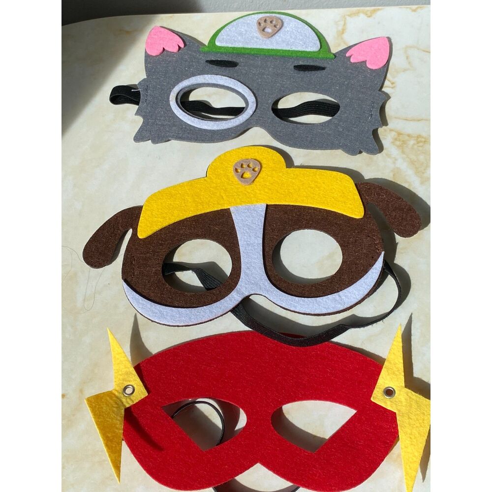 3 PCS Paw Patrol and Flash Masks for Dog Patrol/Superhero Birthday Play Costume
